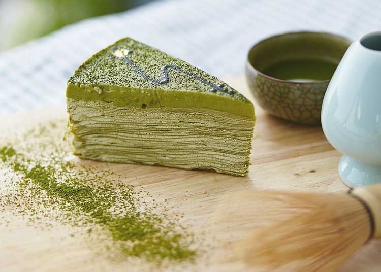 抹茶のミルクレープの画像